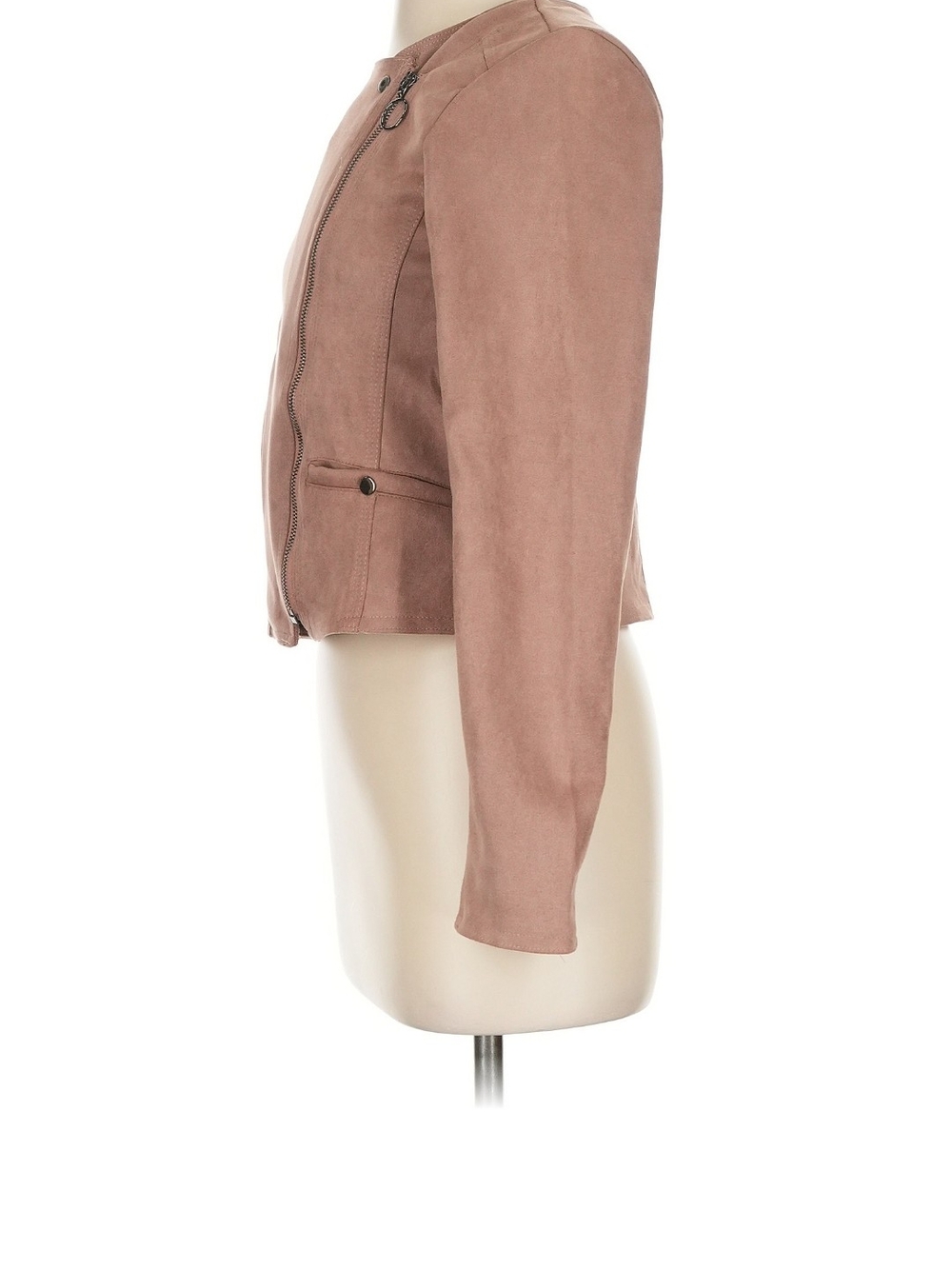 Haute Monde Dusty Rose Suede Moto Jacket - Picture 4 of 4